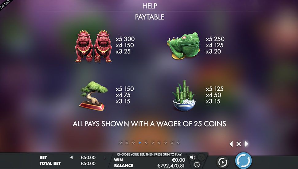 Fortune Turtle slot paytable