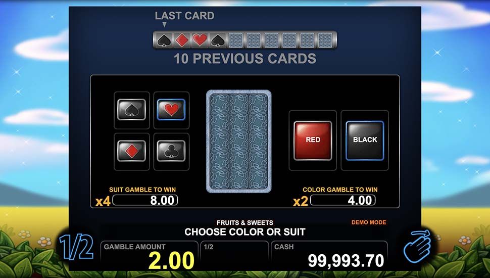 Fruits and Sweets slot Double or Nothing Gamble Feature