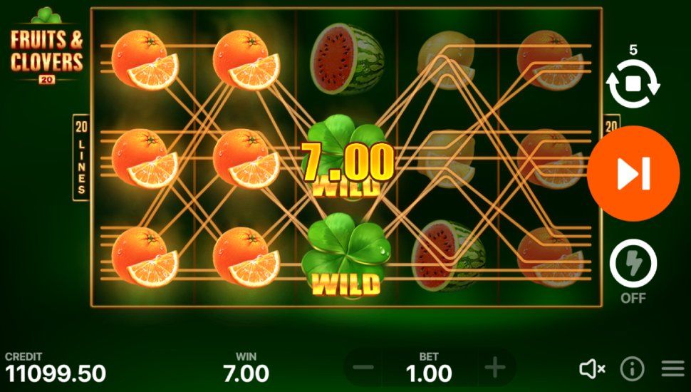 Fruits & Clovers 20 lines slot - feature