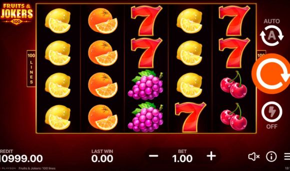 Fruits Jokers: 100 lines