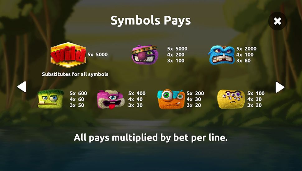 Furious Furry Fiends Slot - paytable