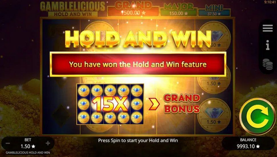 Gamblelicious Hold and Win Slot - Hold and Win