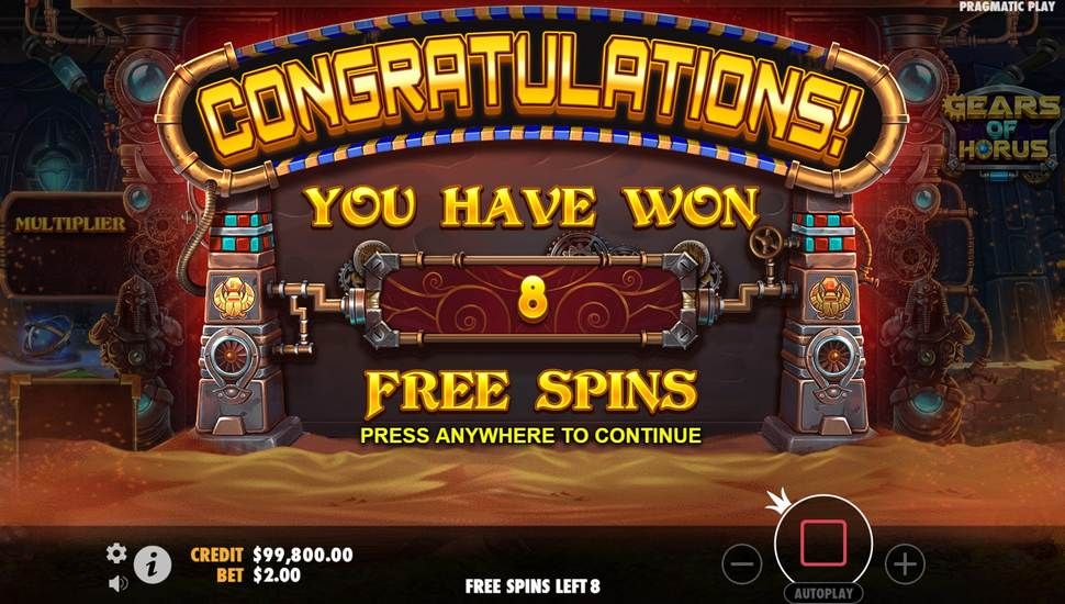 Gears of Horus slot free spins