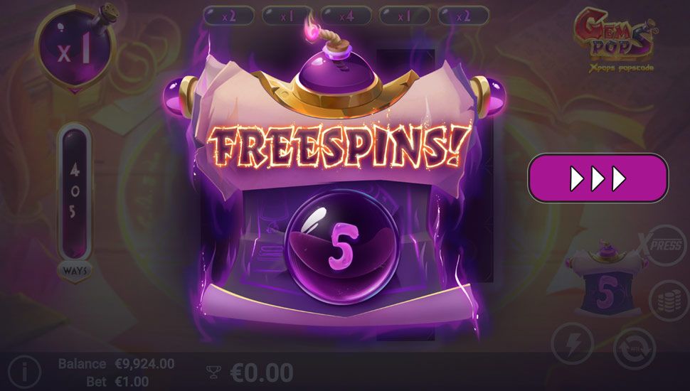 GemPops slot free spins