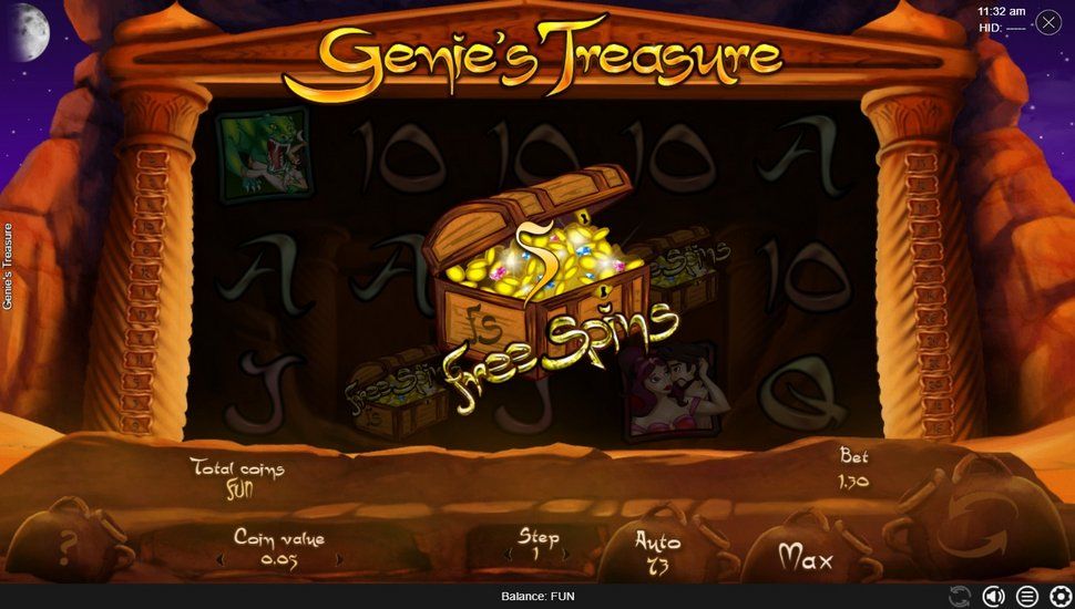 Genies treasure slot free spins