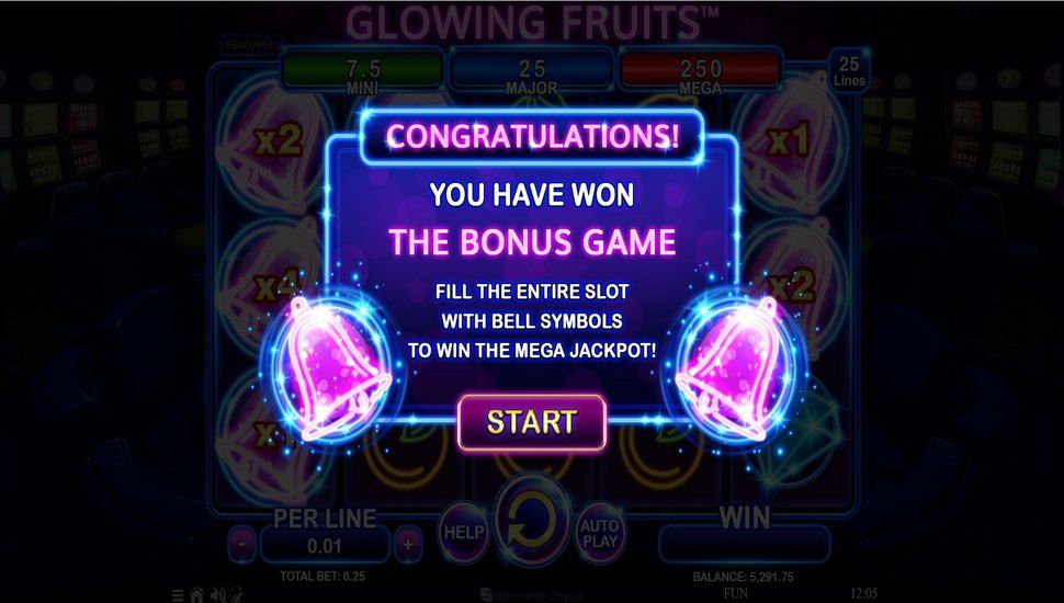 Glowing Fruits Slot - Bonus Round