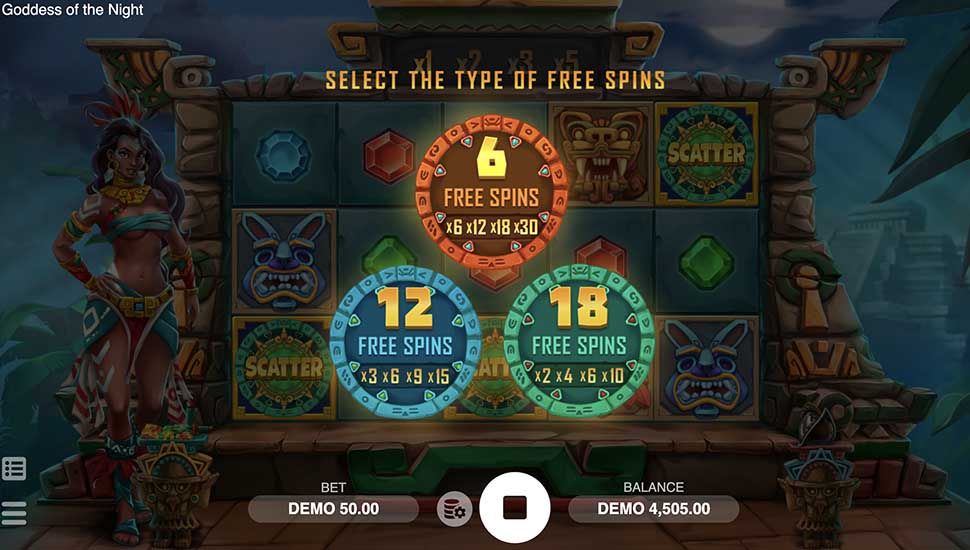 Goddess of the Night slot free spins