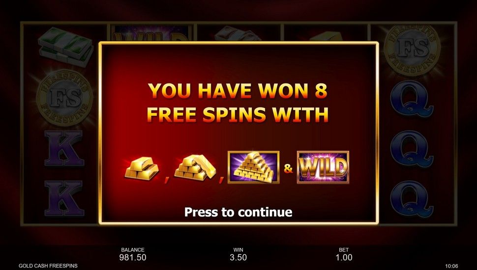 Gold Cash slot bonus