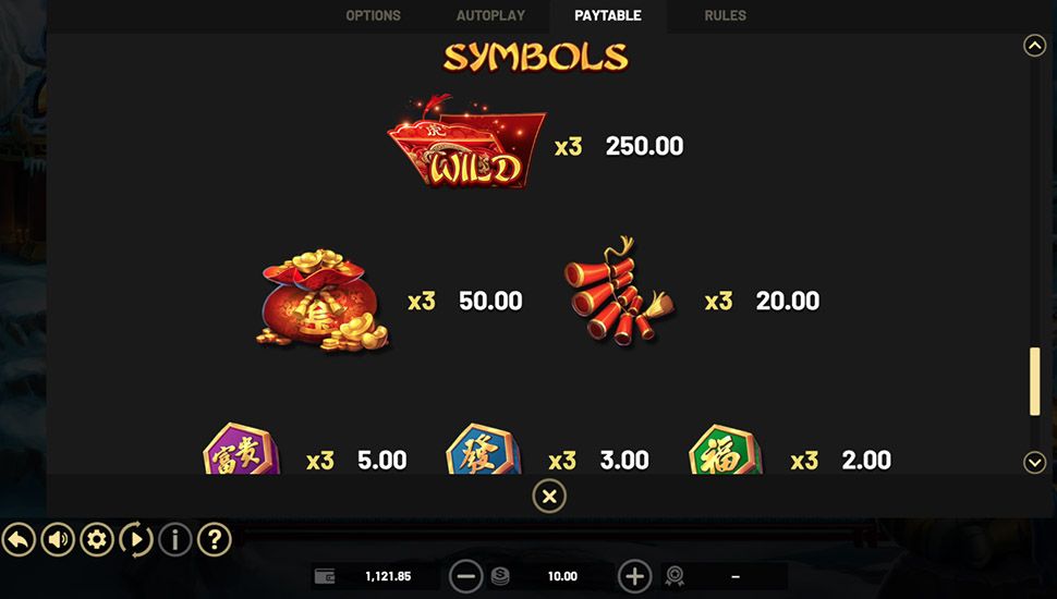 Gold Tiger Ascent slot paytable