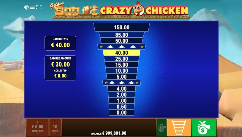 Golden Egg of Crazy Chicken slot Double or Nothing ladder