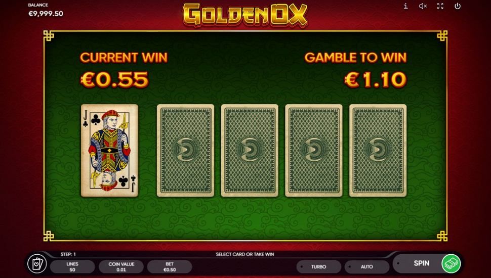Golden Ox Slot - Gamble Feature
