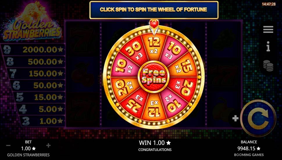 Golden Strawberries slot Free Spins With A Wheel Of Fortune