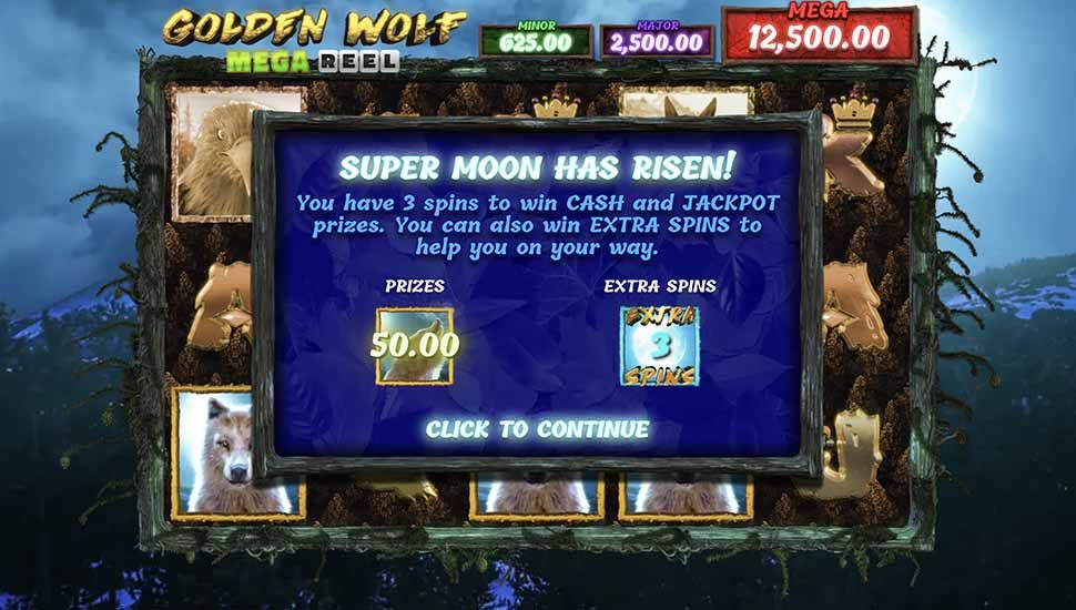 Golden Wolf Mega Reel slot Feature Game
