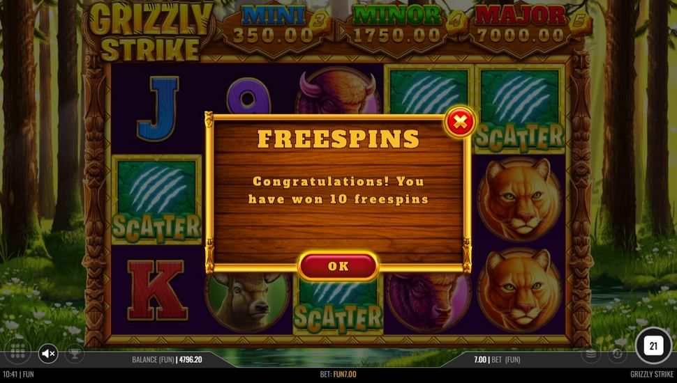 Grizzly strike hold and win slot free spins