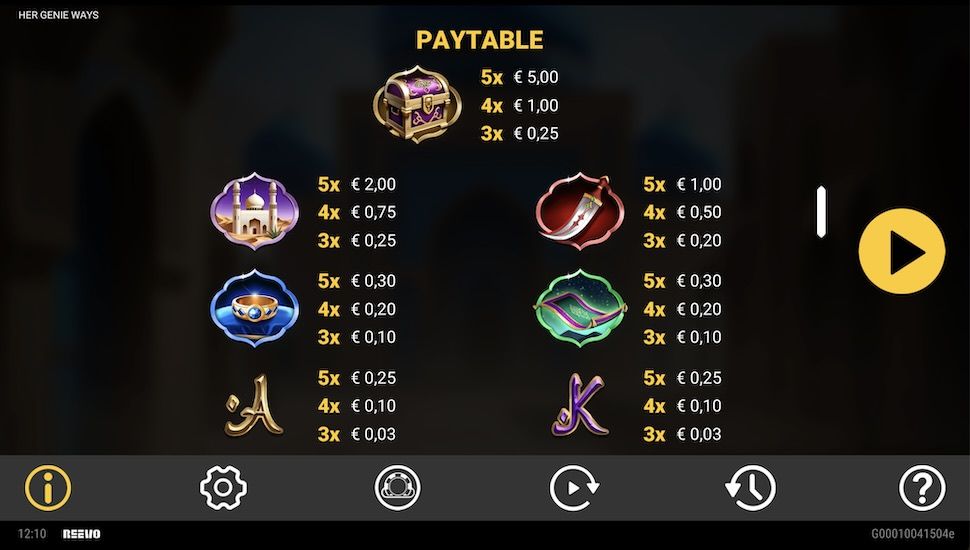 Her Genie Ways slot Symbols