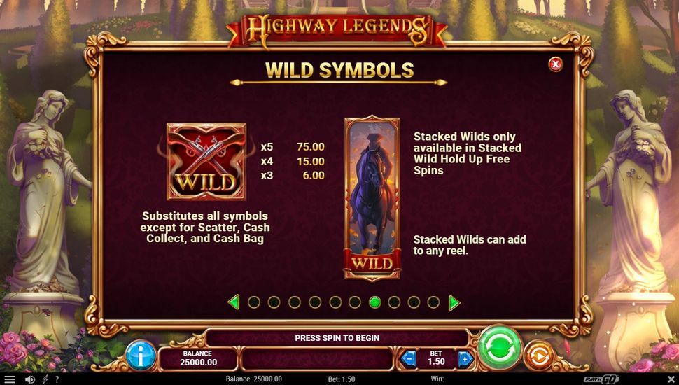 Highway Legends slot Paytable