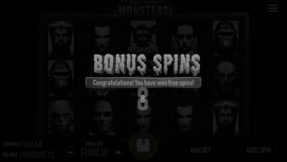 Hollywood Monsters slot Free Spin Bonus