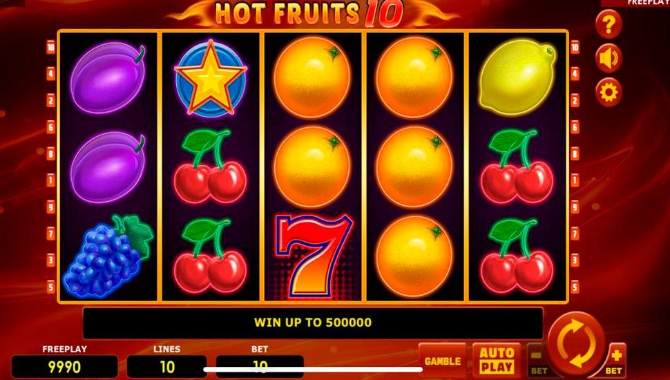 Hot fruits 10 slot mobile