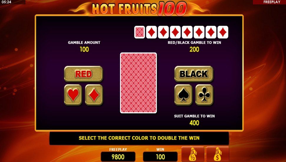 Hot Fruits 100 Slot - Gamble Feature