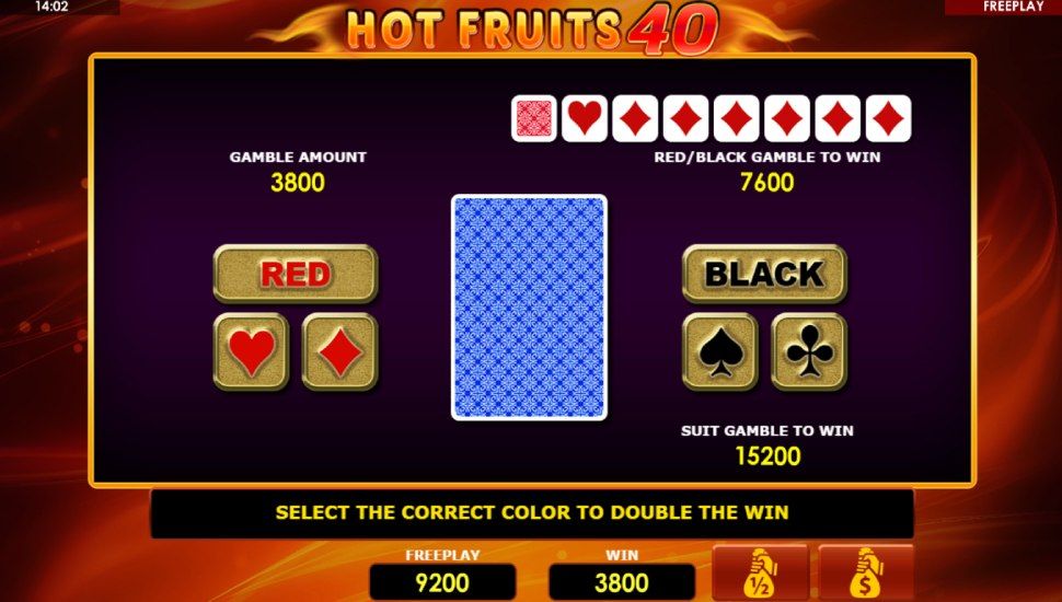 Hot fruits 40 slot - risk game
