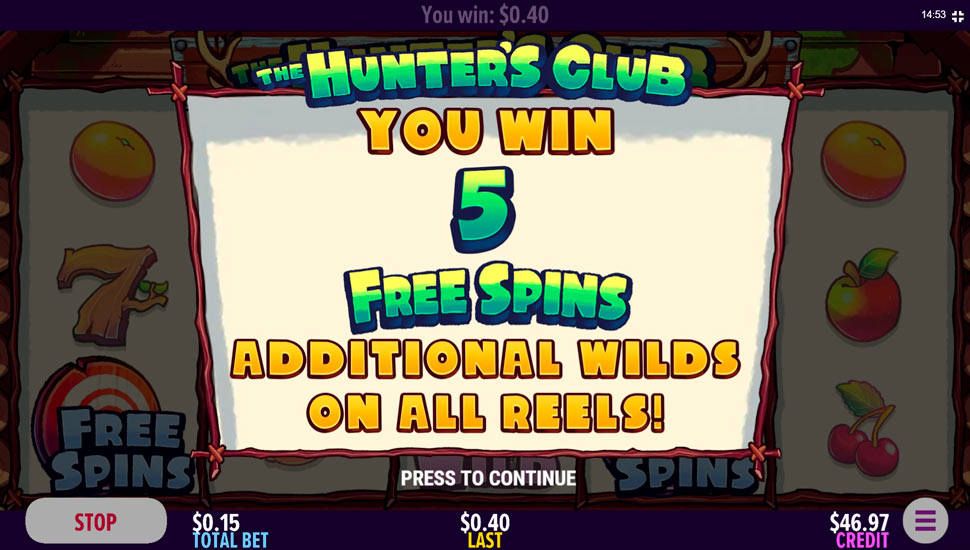 Hunter's Club slot Free Spins