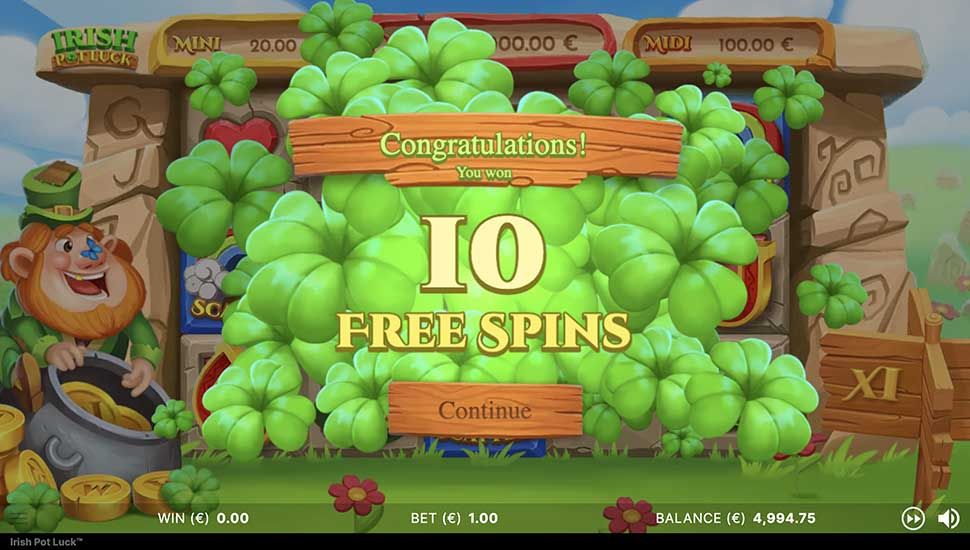 Irish Pot Luck slot free spins