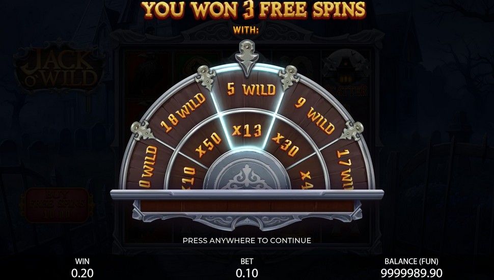 Jack O'Wild slot bonus