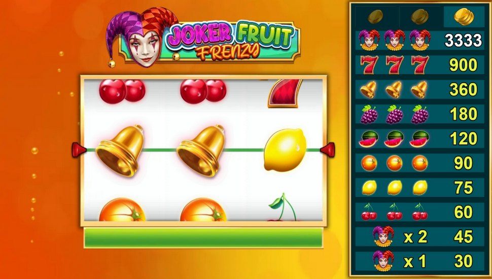 Joker fruit frenzy slot paytable