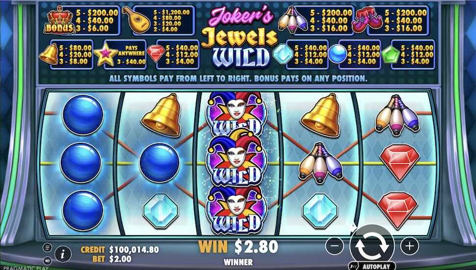 Joker's Jewels Wild slot Bonus