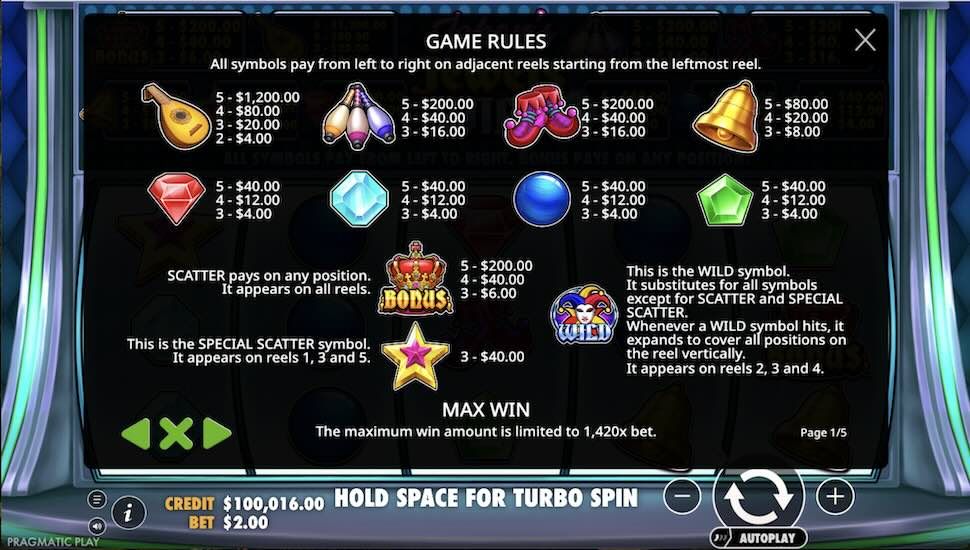 Joker's Jewels Wild slot Symbols