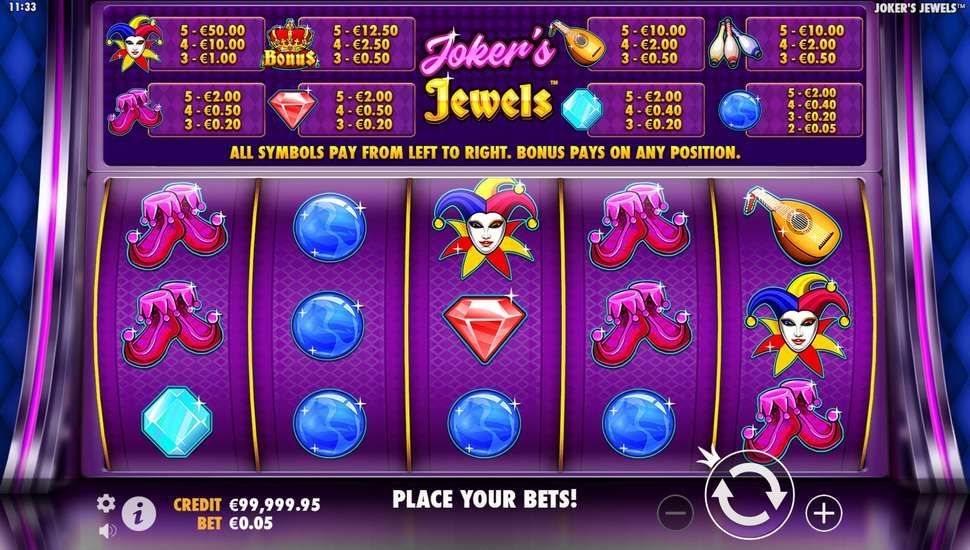 Joker's Jewels slot gameplay