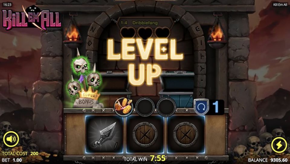 Kill Em All slot Level Up Features