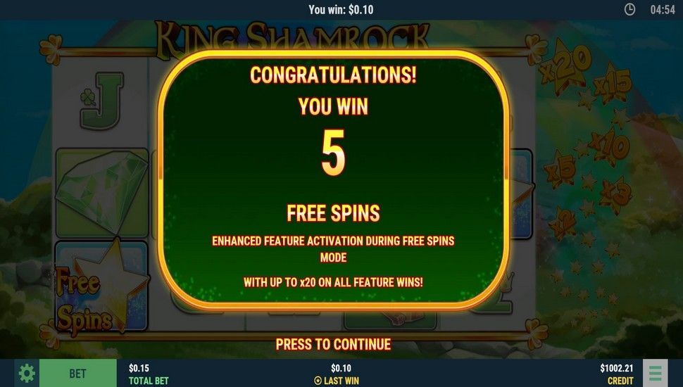 King Shamrock Slot - Free Spins Feature