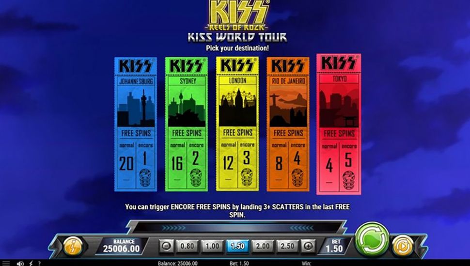 Kiss Reels of Rock - free spins