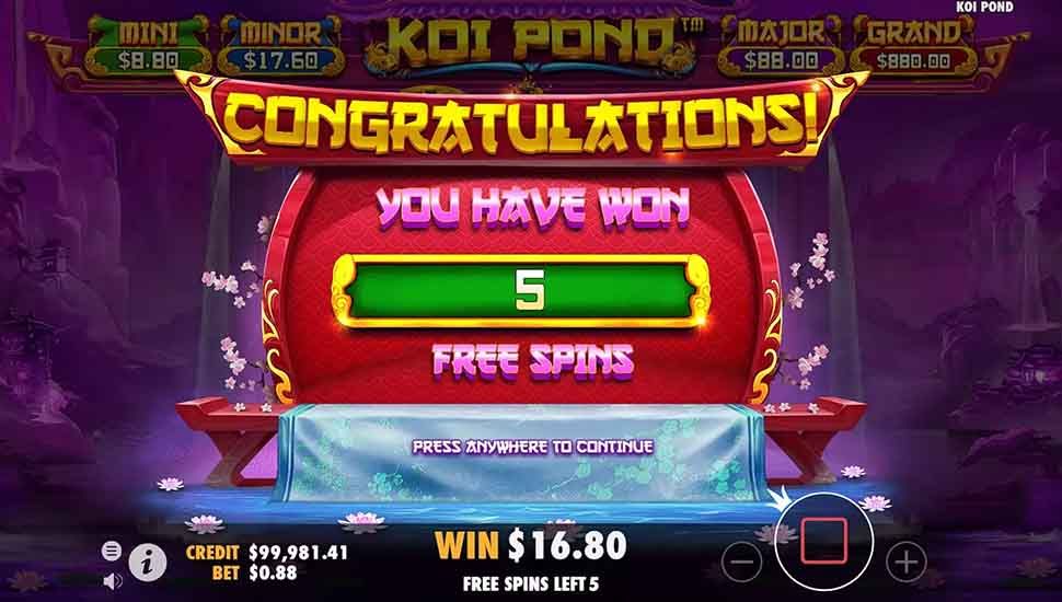 Koi Pond slot free spins