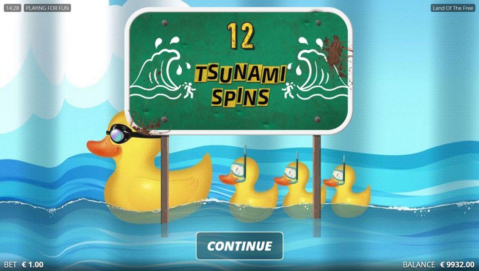 Land of the Free slot tsunami spins