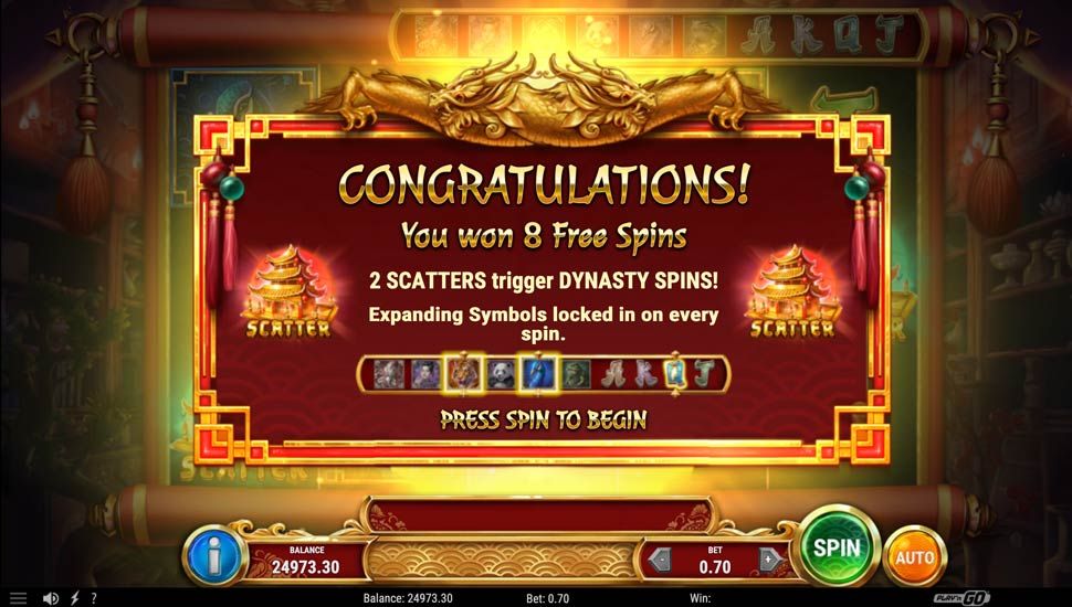 Legacy of Dynasties slot free spins