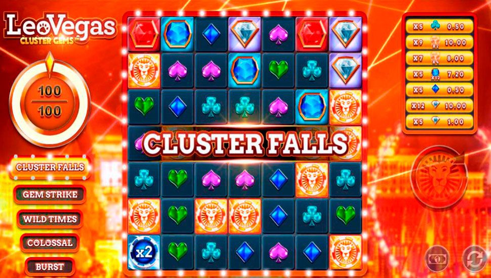 Leo vegas cluster gems Slot - Cluster Falls