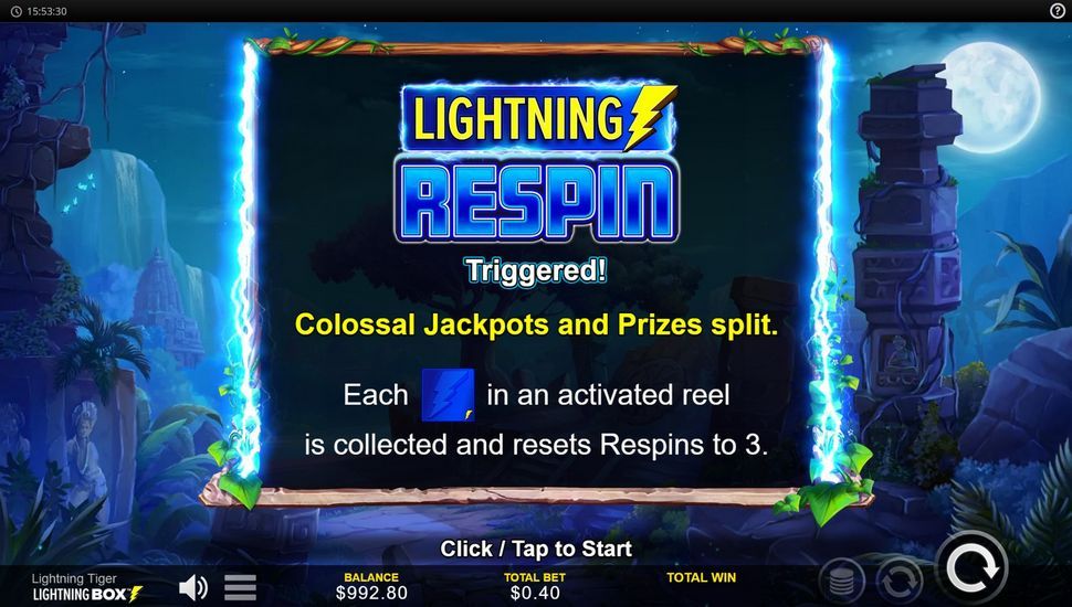 Lightning Tiger slot lightning respins