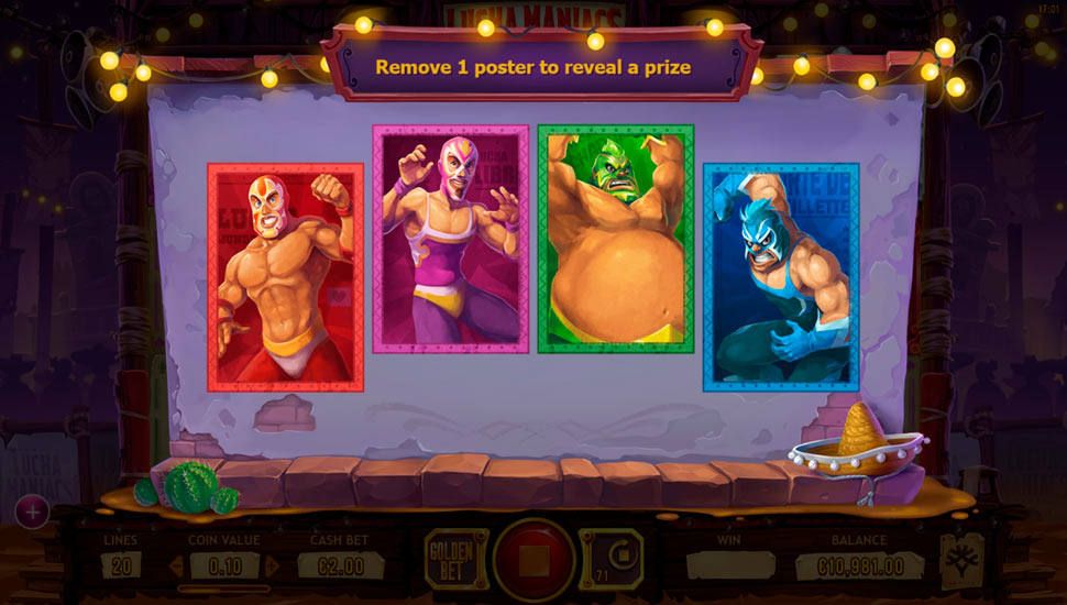 Lucha Maniacs slot Bonus Game