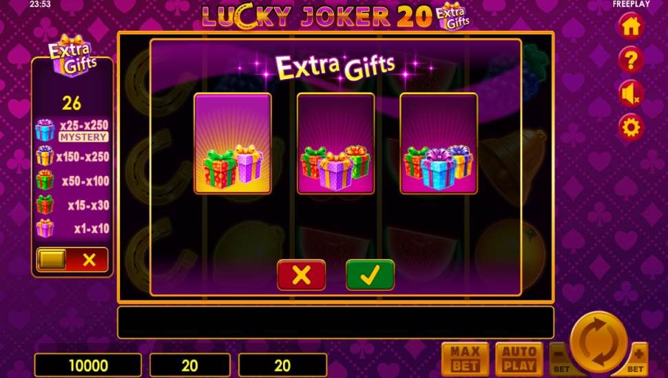 Lucky Joker 20 Extra Gifts slot - feature