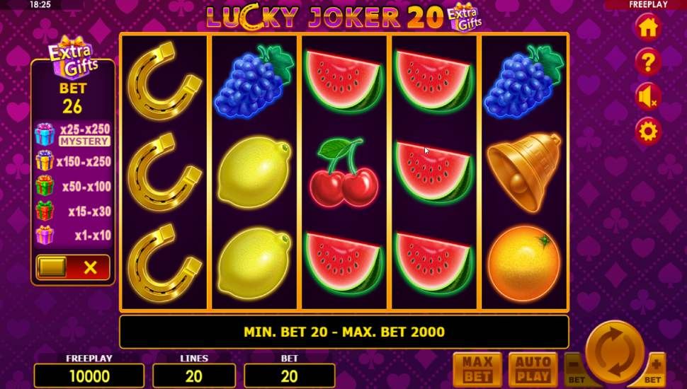 Lucky Joker 20 Extra Gifts slot - gameplay