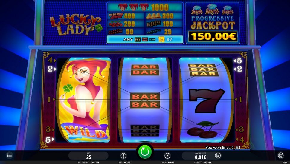 Lucky lady slot feature