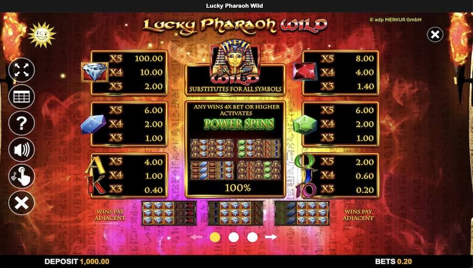 Lucky Pharaoh Wild slot Symbols