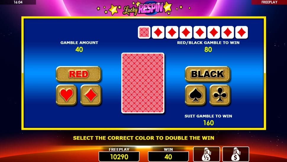 Lucky respin slot Gamble Feature