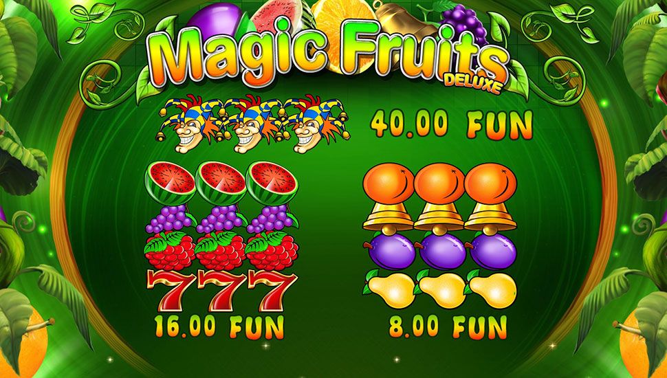 Magic Fruits Deluxe - paytable