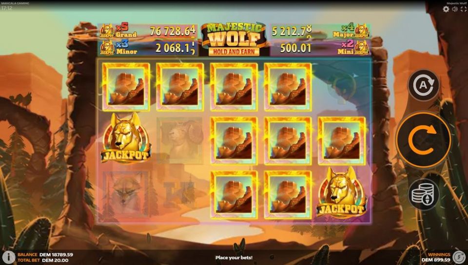 Majestic Wolf slot Jackpots