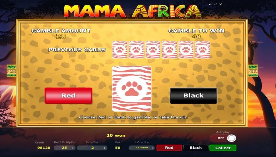 Mama Africa Slot - Gamble Feature