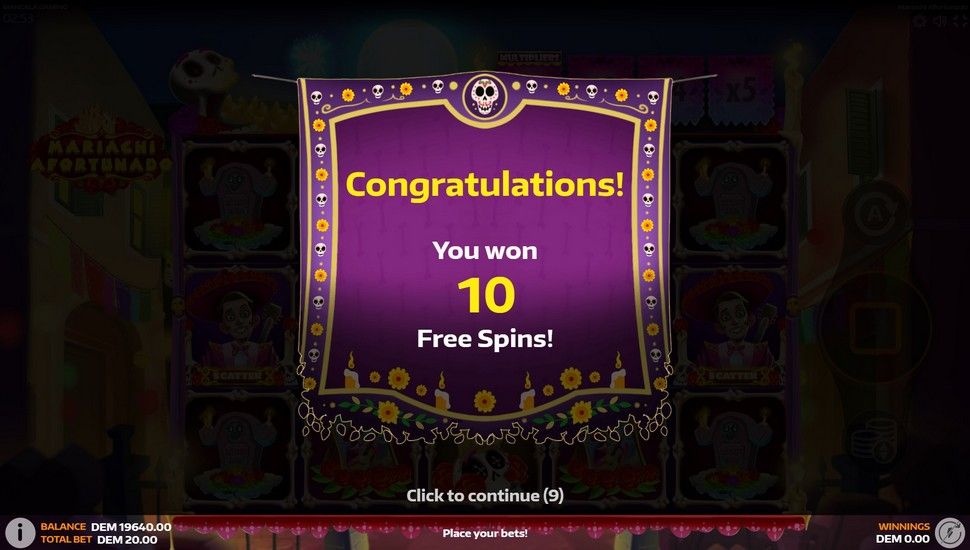Mariachi Afortunado slot free spins