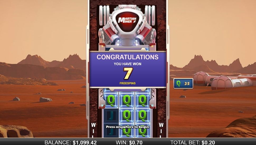 Martian Miner Infinity Reels Bonus Features - Slot